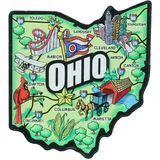 Vibrant Ohio State Acryl-Magnet, Sammlerstück, Souvenir, Zubehör, 7,9 x 7,6 cm