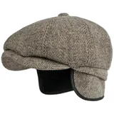 Sporty Flat Cap Winter Flat Cap Schirmmütze mit Ohrenklappen Herren Schiebermütze braun XL (59-61)