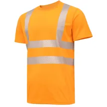 Högert Technik - JURAL II Warnschutz-T-Shirt aus Polycotton | orange 2XL (56) | Warnweste Reflektierend Warnweste Atmungsaktiv Leicht Kurzarmshirt Kurzarm Arbeitskleidung Sichtbarkeit Hemden