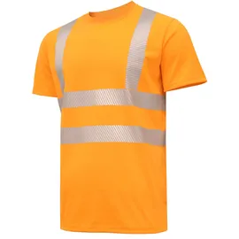 Högert Technik - JURAL II Warnschutz-T-Shirt aus Polycotton | orange 2XL (56) | Warnweste Reflektierend Warnweste Atmungsaktiv Leicht Kurzarmshirt Kurzarm Arbeitskleidung Sichtbarkeit Hemden