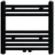 vidaXL Heizkörper Handtuchheizkörper Warmwasser Gerade 480 x 480 mm schwarz