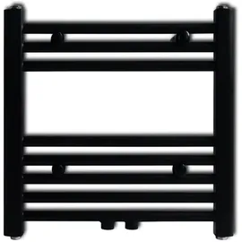 vidaXL Heizkörper Handtuchheizkörper Warmwasser Gerade 480 x 480 mm schwarz