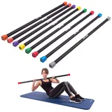 Sport-Thieme Gewichtsstange für Aerobic, Fitness, Therapie | 1-8 kg Weighted Bars, Hantelstange mit Zusatzgewichten | Stahl mit Kautschuk-Oberfläche | Länge: 122 cm, ø 30-37 mm