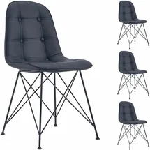 Idimex Esszimmerstuhl IMRAN Kunstleder schwarz 4er Set