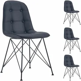 Idimex Esszimmerstuhl IMRAN Kunstleder schwarz 4er Set