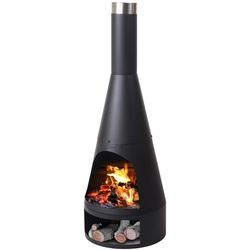 Gartenofen MCW-K90, Gartenkamin Terrassenkamin Terrassenofen, Schürhaken Feuerstelle ~ 120x43cm schwarz
