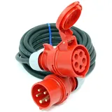 CEE Starkstromkabel (1,5m-50m) 16A Verlängerungskabel Titanex H07RN-F 5x1,5mm2 - 20m - schwarz