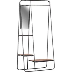 Garderobenständer GUTMANN FACTORY "Dresscode", grau (anthrazit), B:90cm H:180cm T:40cm, Massivholz, Metall, Garderobenständer