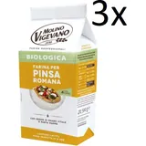 3x Lo Conte Molino Vigevano Bio-Mehl für Pinsa Romana mit Weizenkeimen 500g