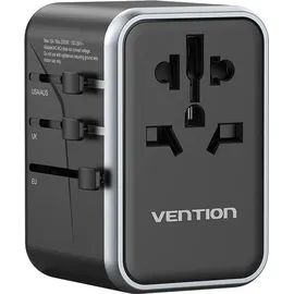 Vention Wandladegerät Vention FJFB0 Universal GaN 2x USB-C 2x USB Schwarz