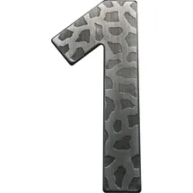 SCHÖSSWENDER Hausnummer Ziffer 1 Ziffernblatt Türnummer antik Schmiedeeisen schwarz verzinkt