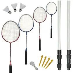 Best Sporting Federball Set Erwachsene und Kinder I Badminton Set bestehend aus Netz, 4 Schlägern, 3 Badmintonbällen und Tasche I Federball Set Kinder I Badminton Netz und Schläger für den Garten