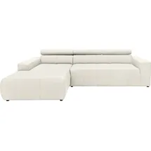 DOMO collection Domo Polstermöbel Ecksofa Brandon Cord 285x175x80 cm weiß