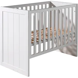 Vipack Babybett VIPACK, weiß, B:130cm H:88cm T:68cm, Holzwerkstoff, Babybetten, Babybett, Babybett mit Liegefläche 60 x 120 cm weiß lackiert