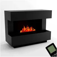 GLOW FIRE Elektrokamin Kant Wasserdampf Kamin, Elektrischer Kamin, Wasserdampfkamin mit 3D Feuer und Knisterfunktion schwarz