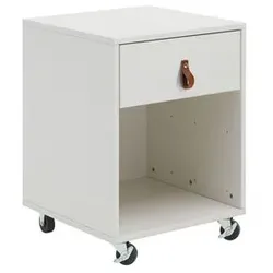 LIFETIME Rollcontainer Original Massivholz Kiefer H:58cm/B:42cm/T:40cm Weiß mit Schubkasten rollbar