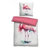 biberna Bettwäsche Flamingo 135 x 200 cm Koralle