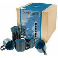 CreaTable CreaTable, Nordic Fjord, 6-teiliges Geschirrset, Kaffeebecher Set aus Steinzeug, spülmaschinen- und mikrowellengeeignet, Qualitätsproduktion