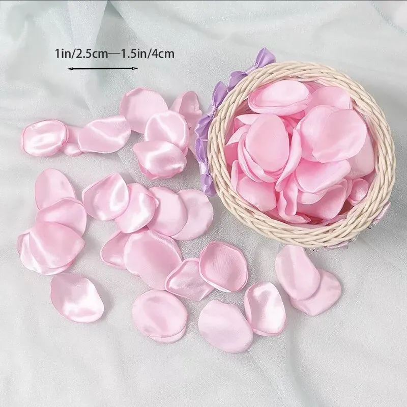 【3 € Rabatt ab 10 €】200 Stück 1,5 Zoll/3,8 cm künstliche Blütenblätter, seidige Rosenblütenblätter für Valentinstag, Blütenblätter zum Werfen bei der Hochzeit, Brautjungfer, Tischdekorationen (pink)