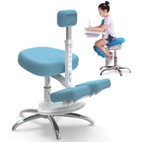 DBMGB Ergonomischer Kniestuhl Bürostuhl Kniehocker Höhenverstellbar Kniender Hocker Stuhl mit Verstellbarem Brustschutz für Korrektur Der Sitzhaltung