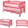 Lorelli Reisebett Up ́n Down, Öffnung, 2 Ebenen, Tragetasche, mit Rädern pink