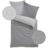 Traumschlaf Arizona Gestreift Grau 200 x 220 cm + 2 x 80 x 80 cm