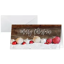 Sigel Weihnachtskarten Red and white Christmas DIN lang