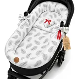 Totsy Baby Stubenwagen Umrandung Musselin Baumwolle – Nestchen für Babywanne Kinderwagen und Buggy Atmungsaktiv – Schonbezug Set 3-teilig mit Kissen Einlage für Neugeborene Gefieder