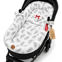 Totsy Baby Stubenwagen Umrandung Musselin Baumwolle – Nestchen für Babywanne Kinderwagen und Buggy Atmungsaktiv – Schonbezug Set 3-teilig mit Kissen Einlage für Neugeborene Gefieder