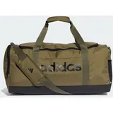 Adidas Unisex Essentials Linear Duffel Bag, Olive strata/Black, M