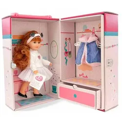 Puppe Berjuan Irene – Liebevoll gestaltet mit Schrank & Kleid!