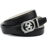 Anthoni Crown Herren Ledergürtel Gürtel, schwarz, 100 - 100