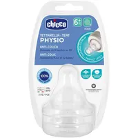 Chicco Chicco PHYSIOLOGISCHER ANTIKOLIK-SAUGER, DICKFLÜSSIGE NAHRUNG, 6M+, SILIKON, 2 ST.