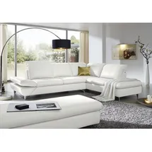W.Schillig Ecksofa "Taoo, elegant und zeitlos, bequem, L-Form, Breite 296cm", weiß (weiß z59), B:296cm H:84cm T:242cm, Longlife Xtra-Leder Z59: Glattleder mit modischer Prägung.