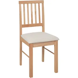 Beliani Esszimmerstuhl Orono Holz Braun/Beige 2er Set