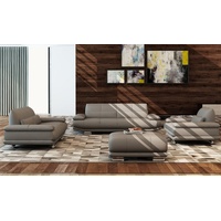 JVmoebel Sofa Leder Couch Polster Komplett Garnitur 3+2+1 Sofas Couchen Sitz Garnituren grau