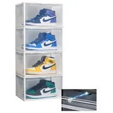 Creliv Schuhbox Schuhaufbewahrung mit Magnetische Tür, bis Größe 48 (4 St) weiß