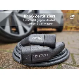 deltaco EV-Ladekabel + Tasche, Typ2 auf Typ2, 16 A, 11 kW, 3-phasig 7m
