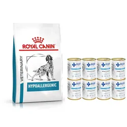 ROYAL CANIN Hypoallergenic DR21 14kg + ENZO VET Hypoallergenes Futter mit Pute für Hunde 8x400g (Mit Rabatt-Code ROYAL-5 erhalten Sie 5% Rabatt!)