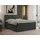 MKS Meble Boxspringbett 140x200 mit Matratze und Topper, Boxspringbett 140x200 mit Bettkasten und Kopfteil - PERA - 140x200 - Dunkelgrau - Struktur - H3 - Dunkelgrau