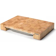 Continenta Schneidebrett Handarbeit mit Edelstahlschublade 1-tlg. 48 x 32,5 cm Beige