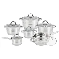 Cheffinger Edelstahl Topf-Set 12-tlg. 4 x Kochtopf + 8 x Deckel
