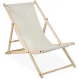 Relaxdays Campingstuhl 10028067, creme, bis 120 kg, Strandstuhl, klappbar