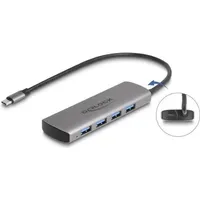 DeLock USB 10 Gbps 4 Port Typ-A Hub - Grau