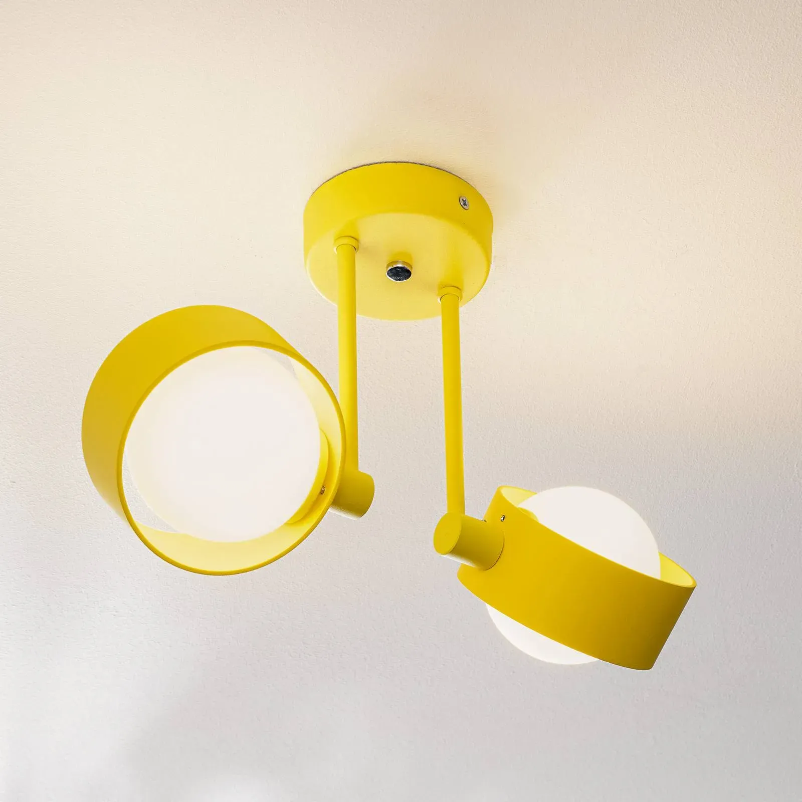 Deckenlampe Mado Argon, dimmbar, gelb / orange, für Wohn- / Esszimmer, Metall, Modern, Deckenlampe - 34 cm - 12.5 cm - 25 cm