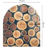 Kaminofen Schutzplatte Mit Glas Kiste mit geschnittenem Holz Rund Halbrundbogen