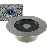 ChiliTec Bodeneinbaustrahler Edelstahl Ø 12 x 4 cm Solar inkl. Dämmerungssensor Weiß