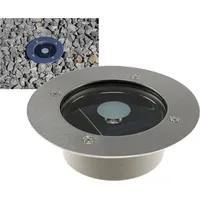 ChiliTec Bodeneinbaustrahler Edelstahl Ø 12 x 4 cm Solar inkl. Dämmerungssensor Weiß