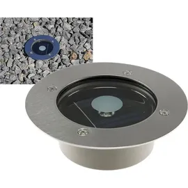 ChiliTec Bodeneinbaustrahler Edelstahl Ø 12 x 4 cm Solar inkl. Dämmerungssensor Weiß