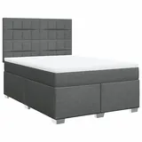 vidaXL Boxspringbett 140 x 200 cm Dunkelgrau